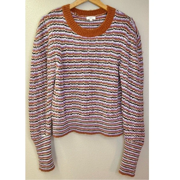 A.L.C. Samara Wool Alpaca Blend Striped Multicolor Sweater - Picture 4 of 12